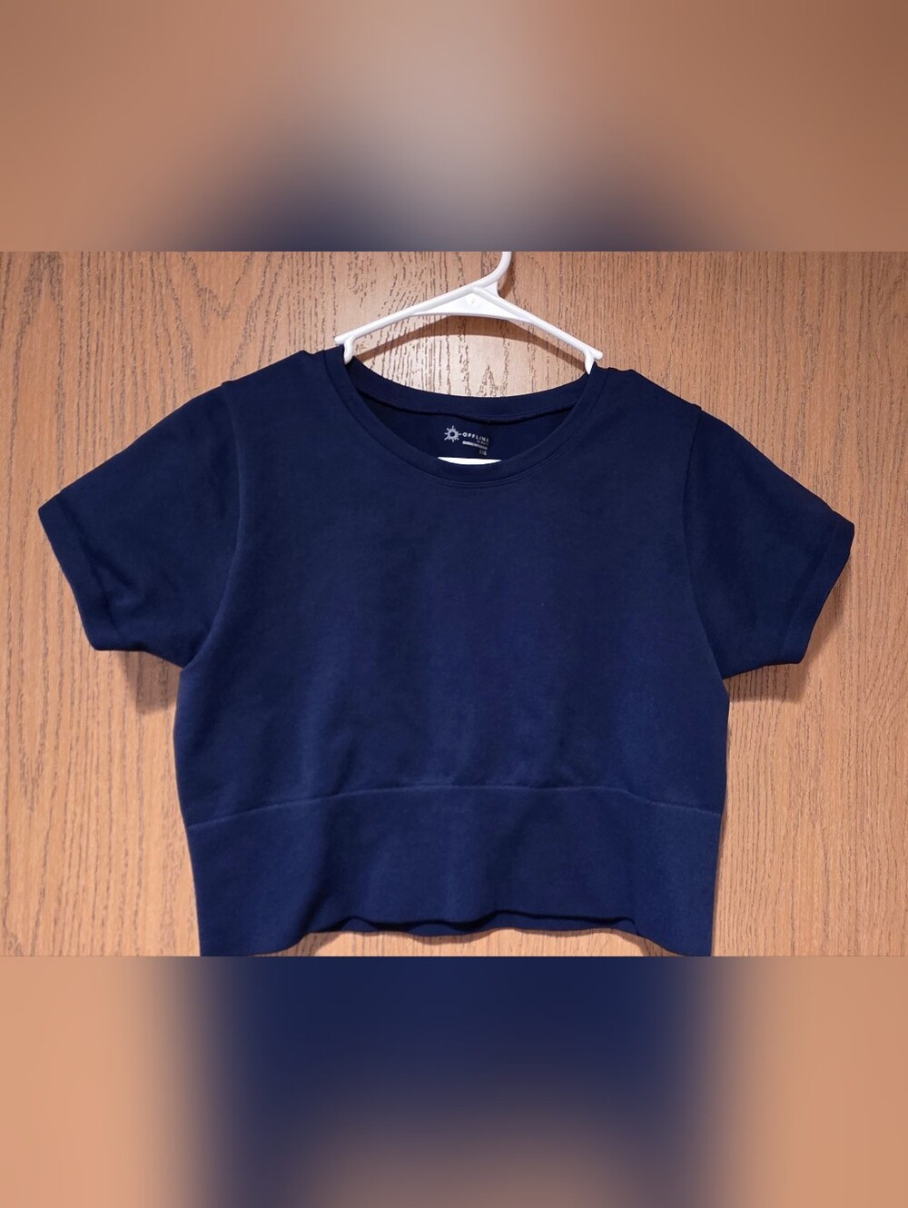 aerie Women's Navy Cropped Shirt